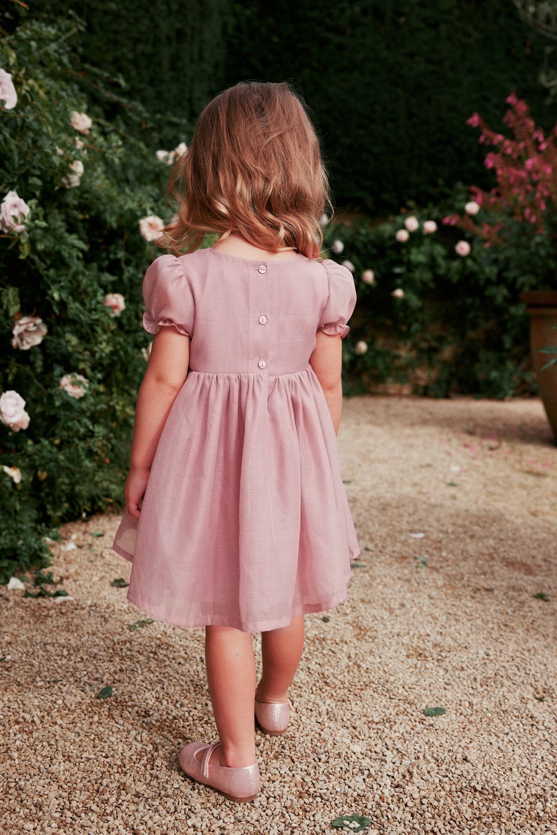 Next Rose Pink mit Blumen besondere Kleid Anlässe Partykleid (1-tlg) für