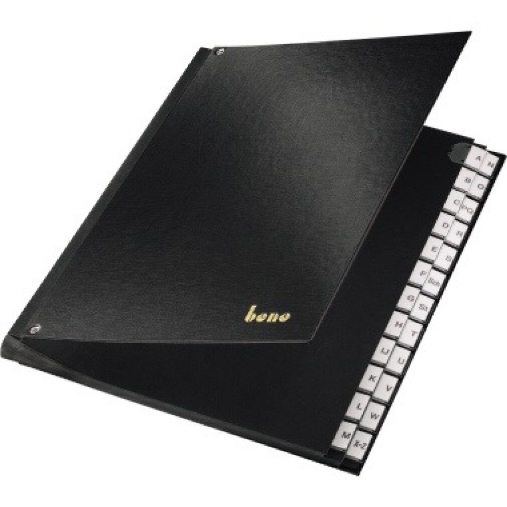 LEITZ Fächermappe Bene Pultordner A-Z 75116SW PP A-Z Polyproylen schwarz 24 Fächer