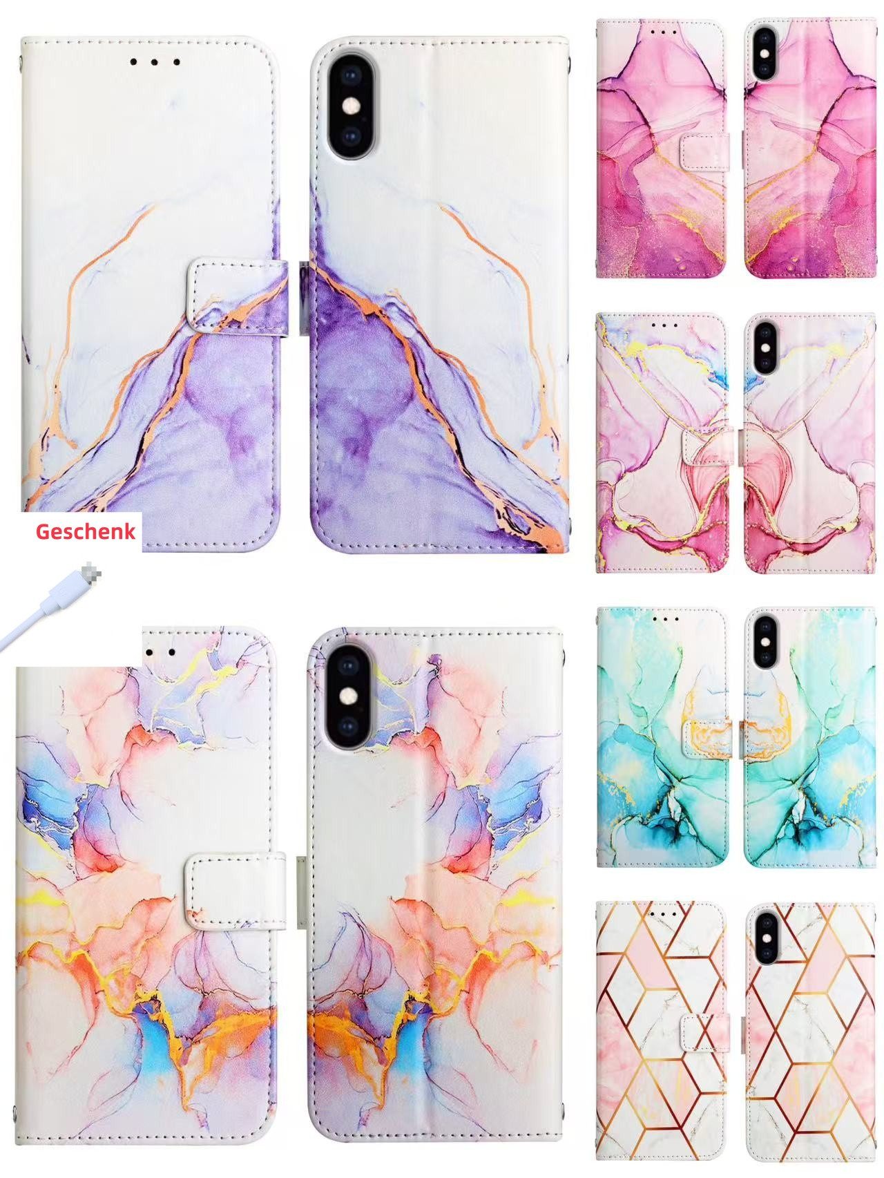 trends for living Handyhülle Klapphülle Hülle Cas für iPhone X XS 12 13 14 15 16 Pro Max Plus