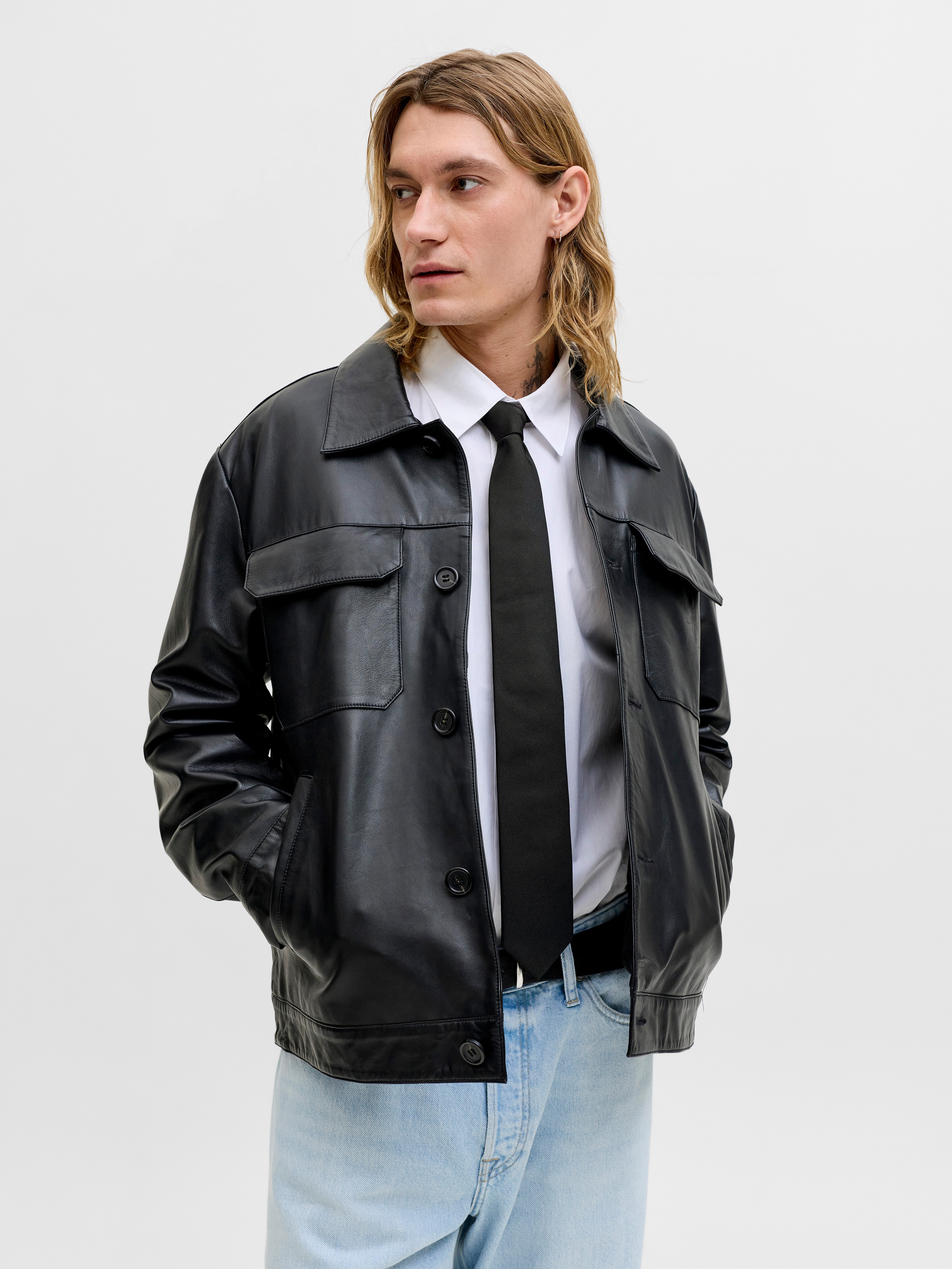 Jack & Jones Krawatte JACSOLID STRUCTURED TIE SN Kunstfaser