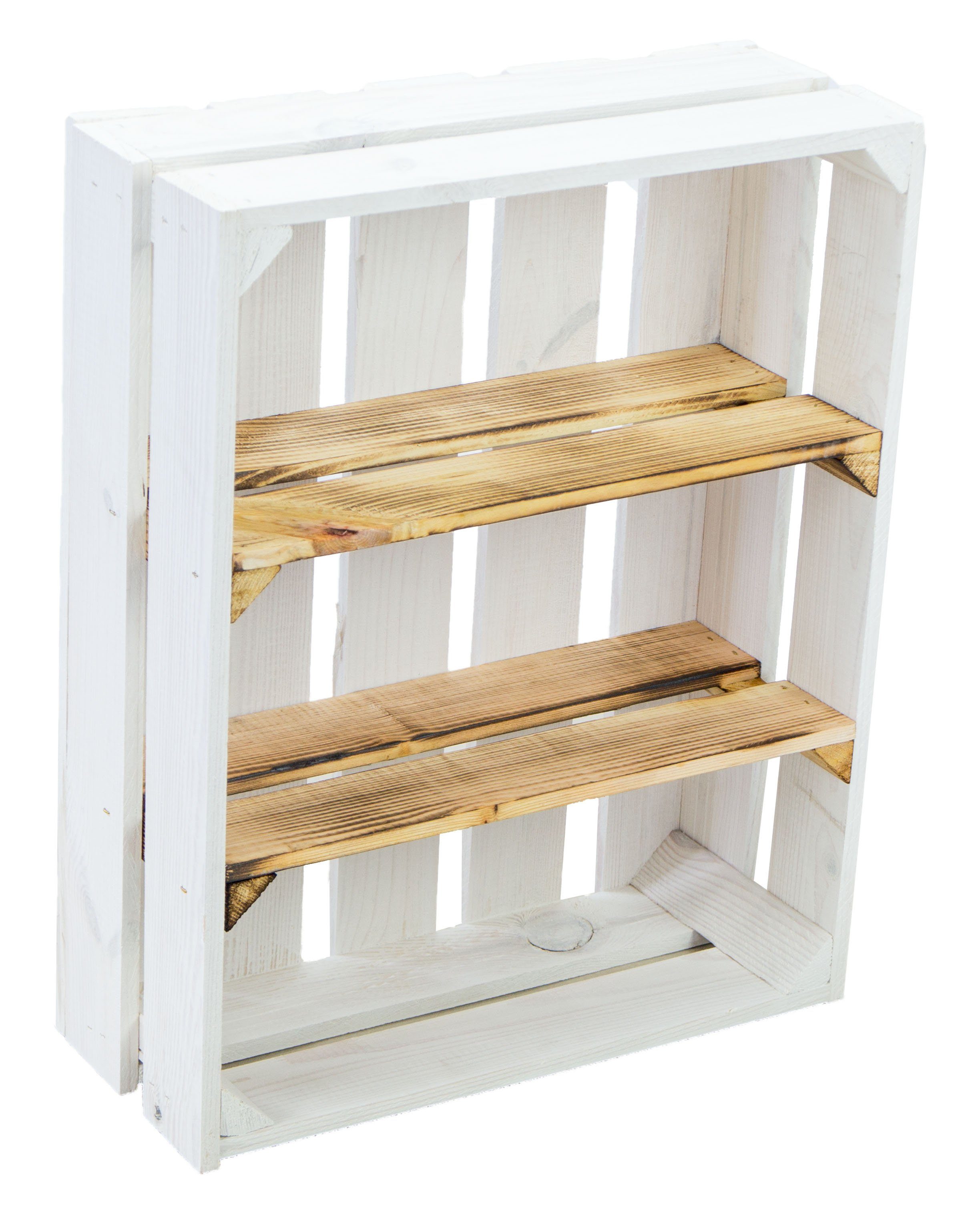 Kistenkolli Altes Land Allzweckkiste flaches Obstkistenregal "Wilma" weiß m günstig online kaufen