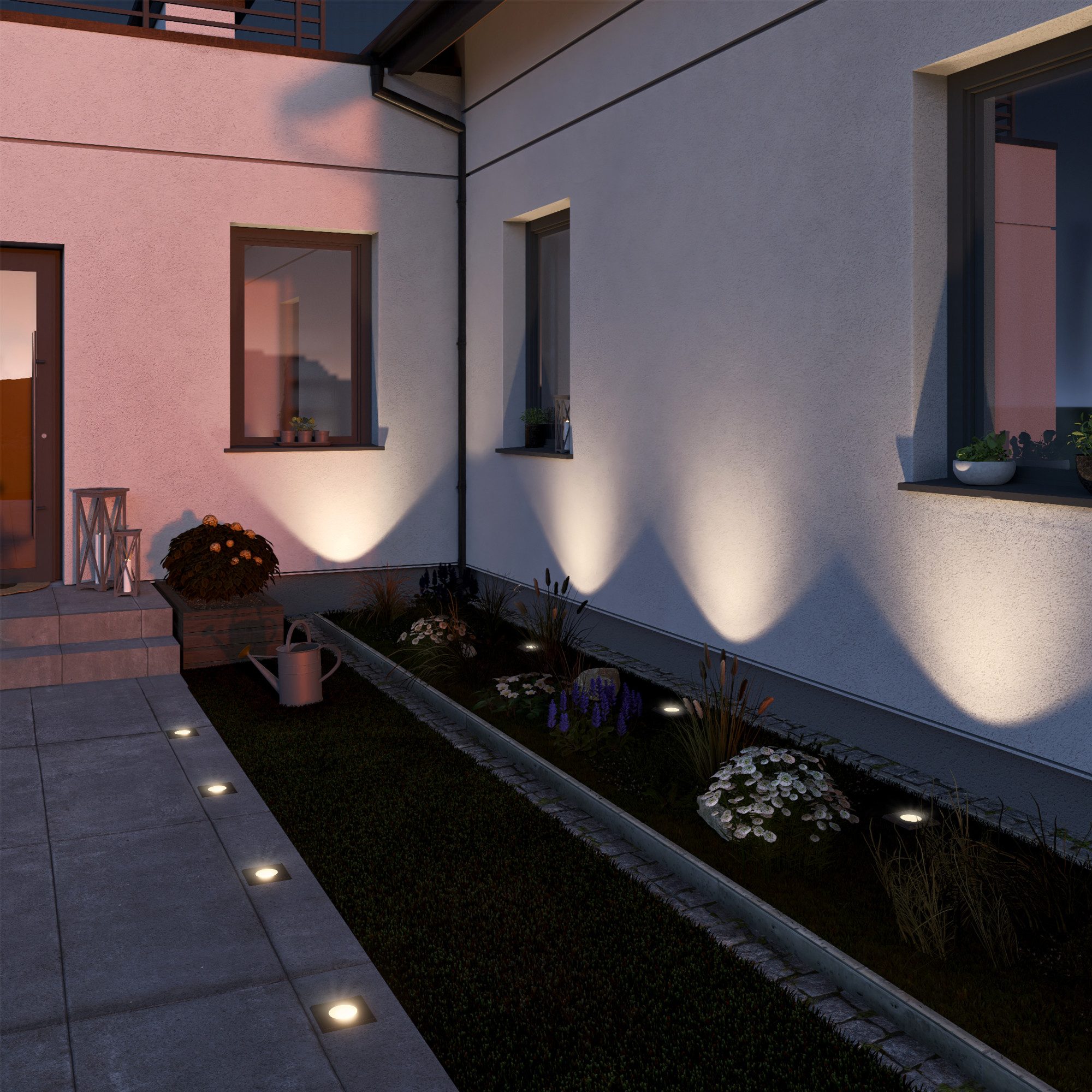 SSC-LUXon LED Gartenstrahler Bodeneinbaustrahler JUAVI quadratisch schwarz IP67 GU10 230V, ohne Leuchtmittel