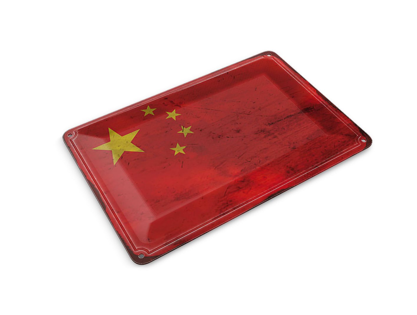 Femer GmbH Postkarte Flagge China 14x10 cm Flag of China Rost, unfrankiert