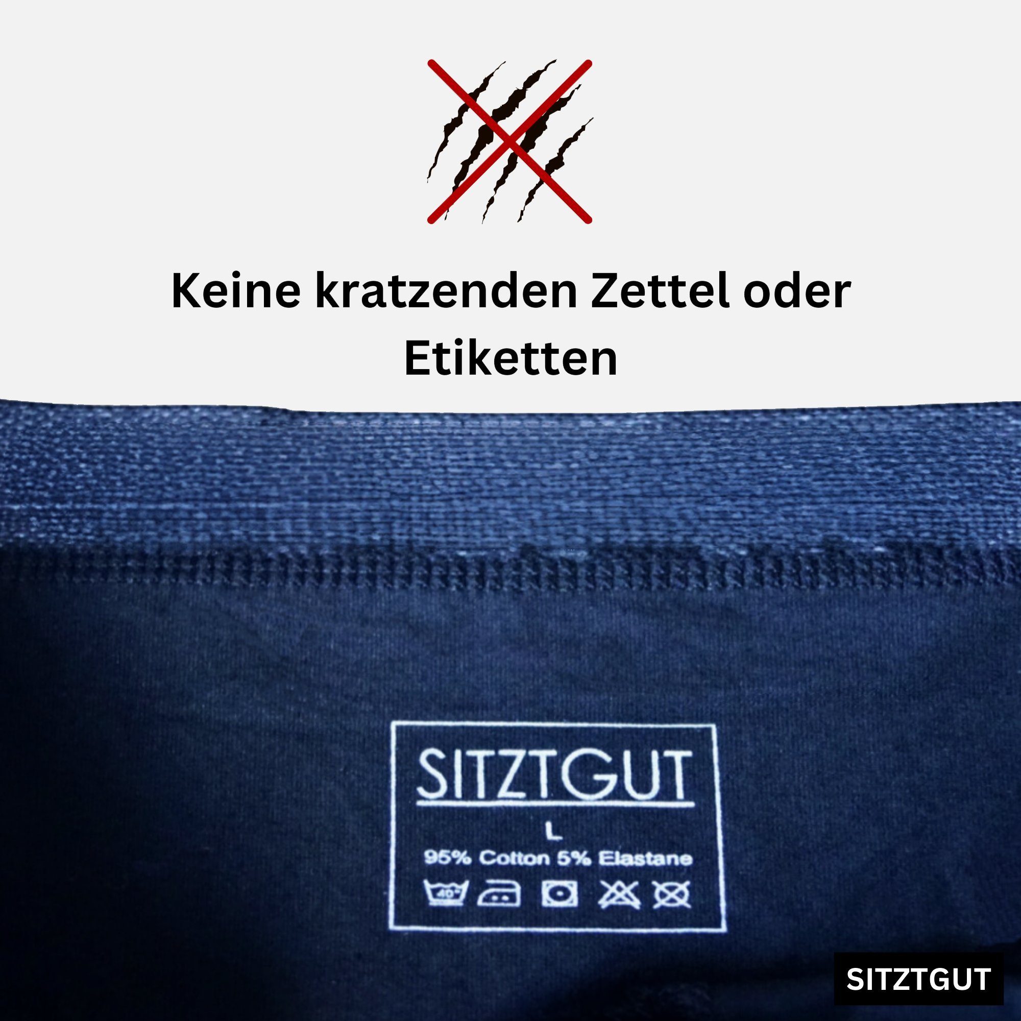 Sitztgut Boxershorts aus Baumwolle – Super Weich, Kratzfrei, Trocknergeeignet, Top Passform (Set, 3-St) Super Sitz dank 7-teiliger Schnitt statt 3-teilig, gekämmte Baumwolle