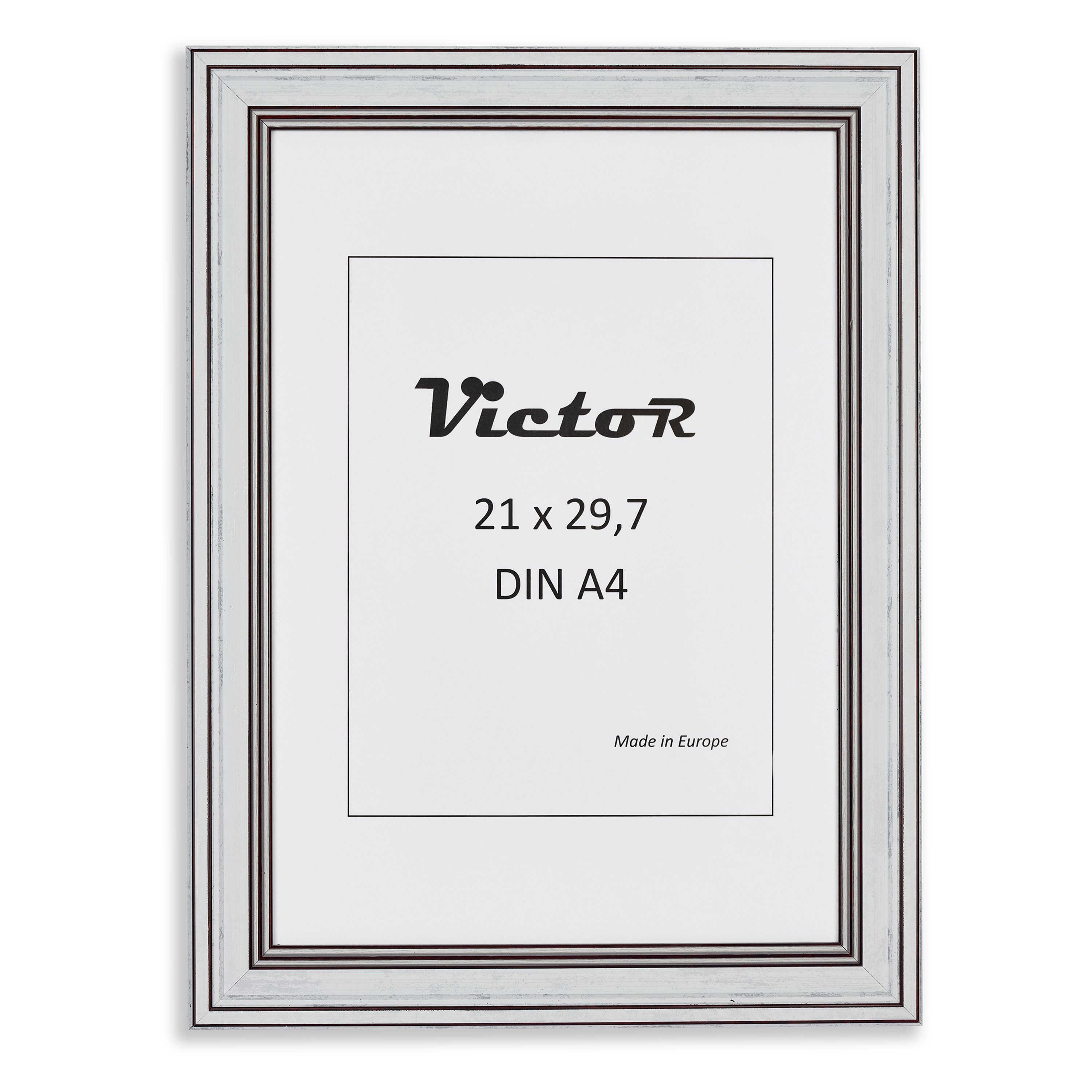 Bilderrahmen 21x30 Rahmen Goya, (Zenith) Kunststoff Leiste: 3er 19x31mm, weiß, cm, in Set Victor