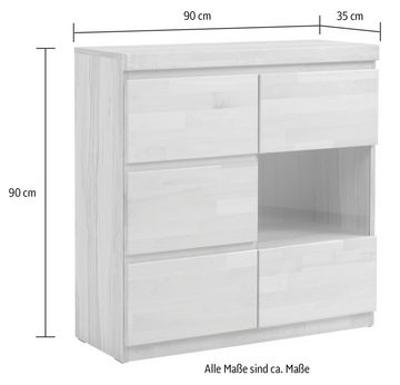 Home affaire Sideboard OSLO, Breite ca. 90 cm, Teilmassiv