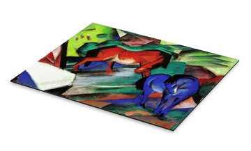 Posterlounge Alu-Dibond-Druck Franz Marc, Rotes und blaues Pferd, Malerei
