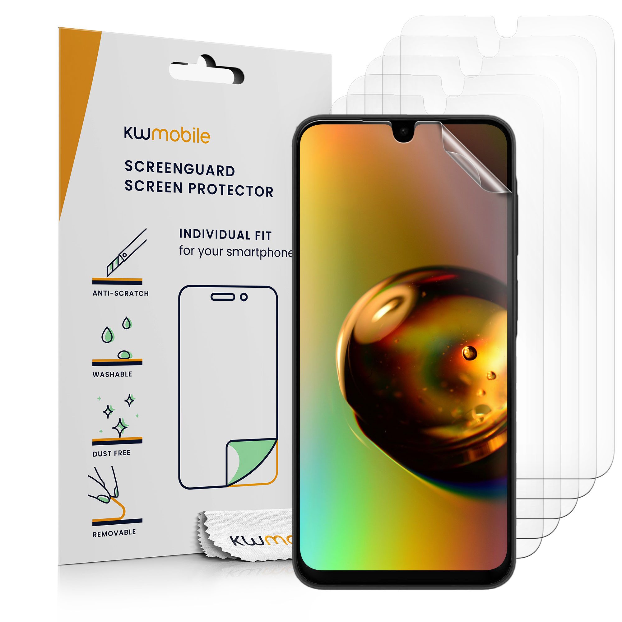 kwmobile Displayschutzfolie 6x Folie, 6 Stück, klare Displayschutzfolie Displayschutz transparent Schutzfolie