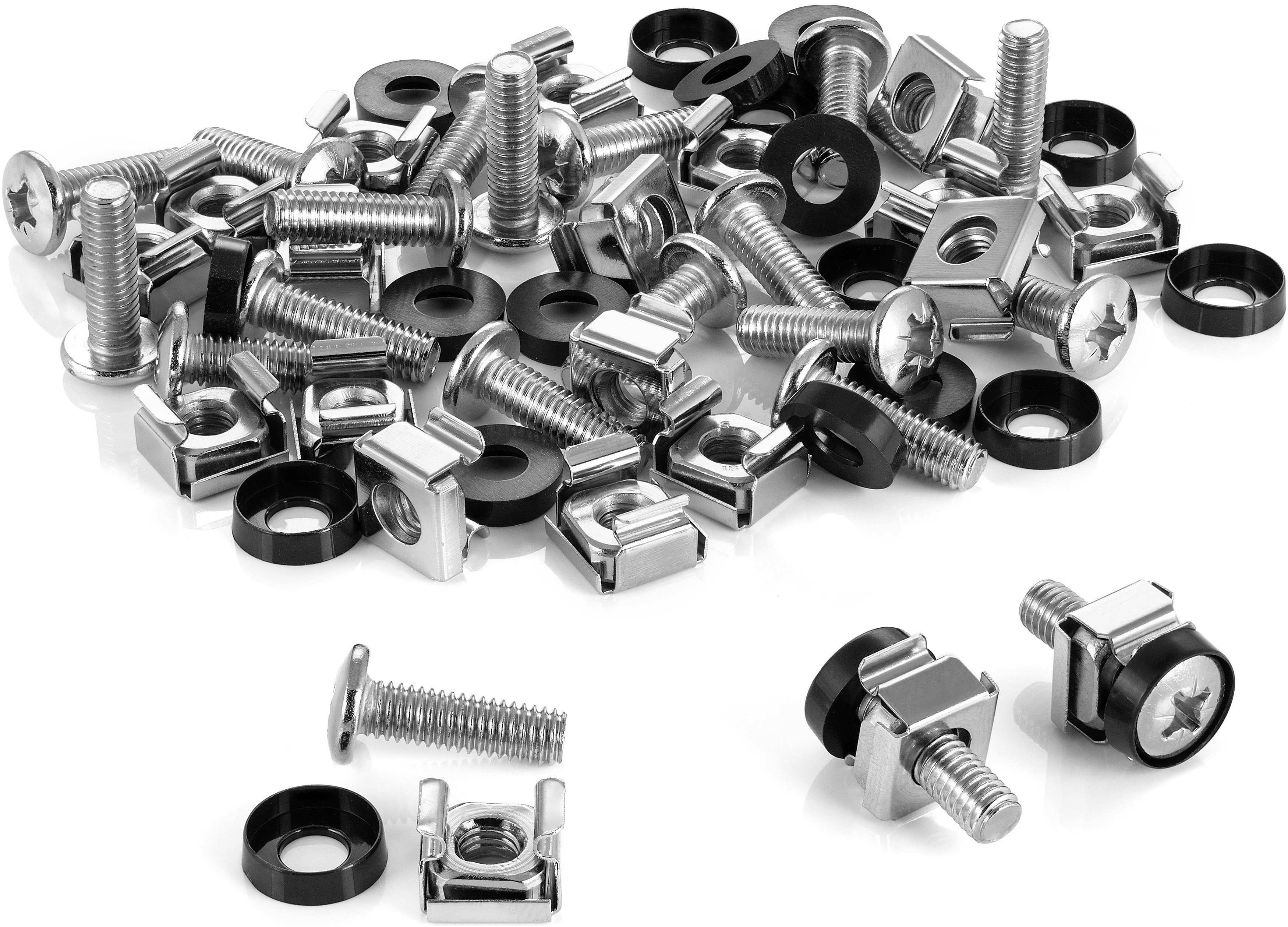 Schrauben-Set Rack-Schrauben & Käfigmuttern M6 x 20mm für 10“ / 19“ Netzwerkschränke