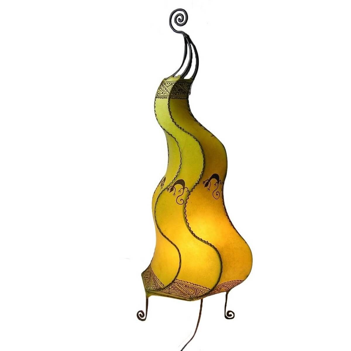 SIMANDRA Stehlampe Hennalampe marokkanische Lederlampe Stehleuchte Mogador Gecko 80 cm, ohne Leuchtmittel