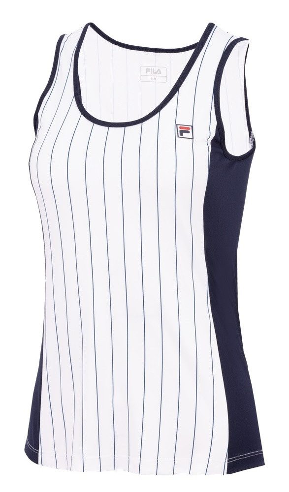 Tanktop Tennis-Tank Top Nina (100% Polyester) weiss/navyblau Damen
