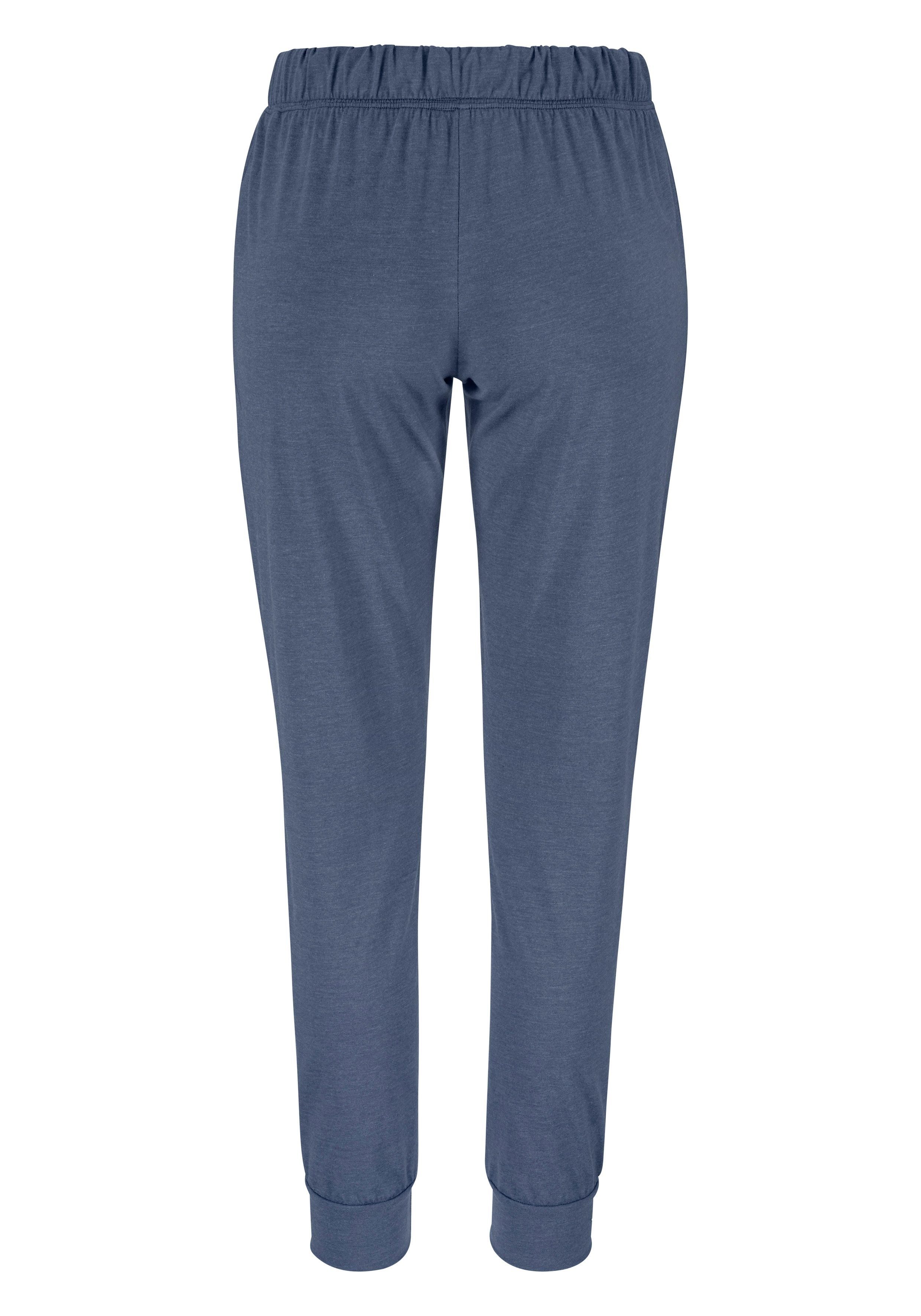 Arizona Pyjama (Set, 2 tlg) in melierter Qualität mit Knopfleiste