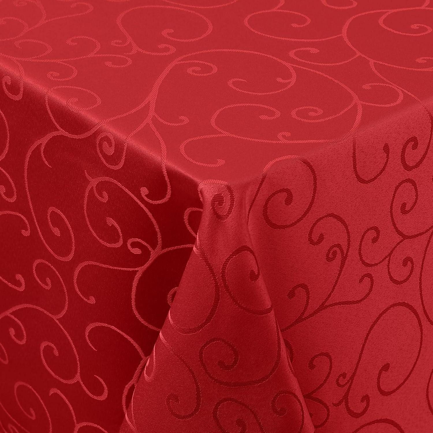 LuxusKollektion Tischdecke Tischdecke Rechteckig 2er-Pack Rot 140x100cm (2-tlg)