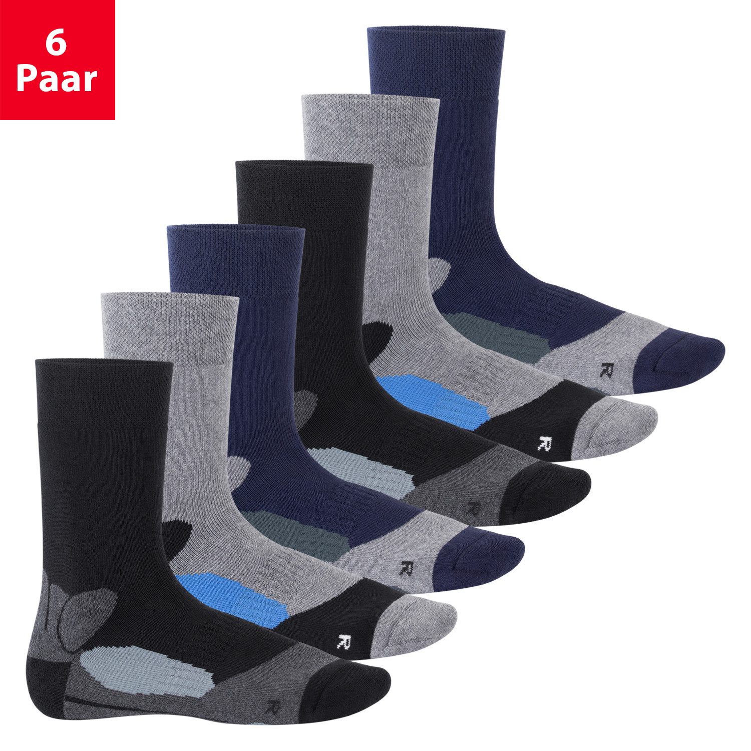 Footstar Thermosocken Damen&Herren Wintersocken (6 Paar) Warme Vollfrottee Thermo Socken