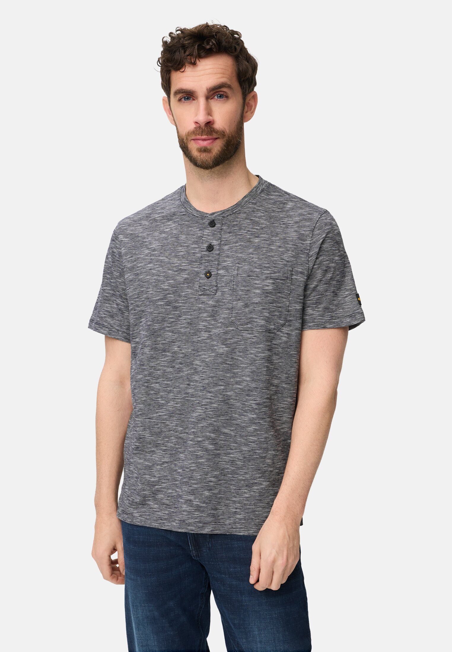T-Shirt mit Knopfleiste Kurzarm