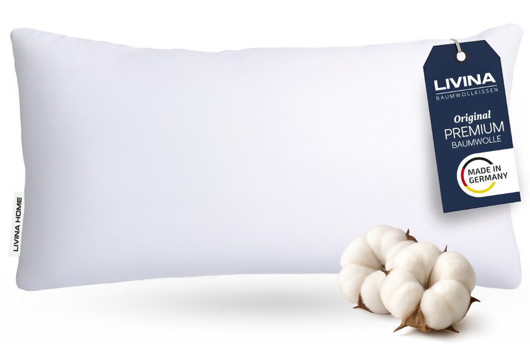 LIVINA HOME Baumwollkissen Premium Kopfkissen, 100% Baumwollbezug, 80x80, 4 günstig online kaufen