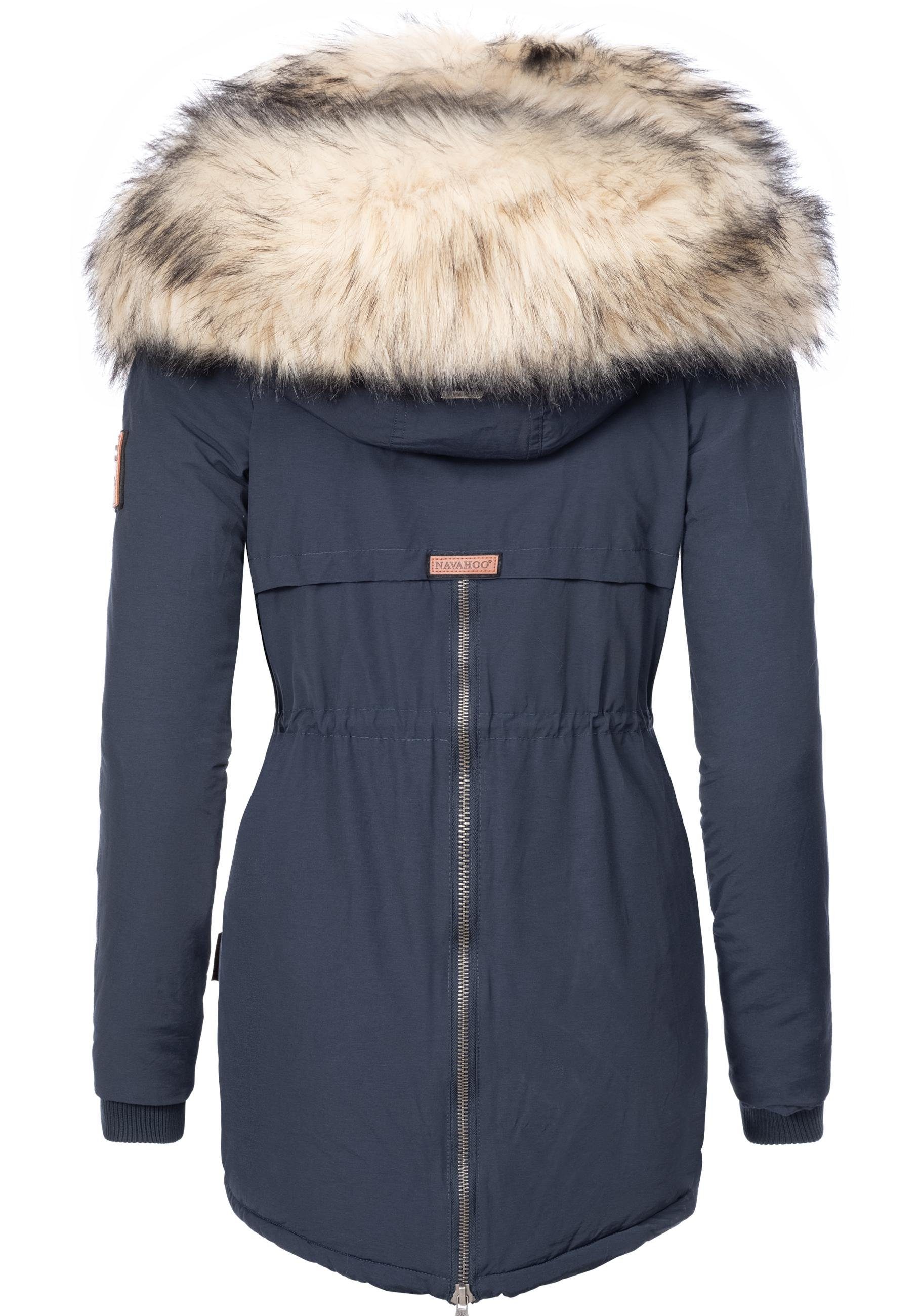 Navahoo Wintermantel Sweety Winterparka mit 2 Kunstpelz-Kapuzen