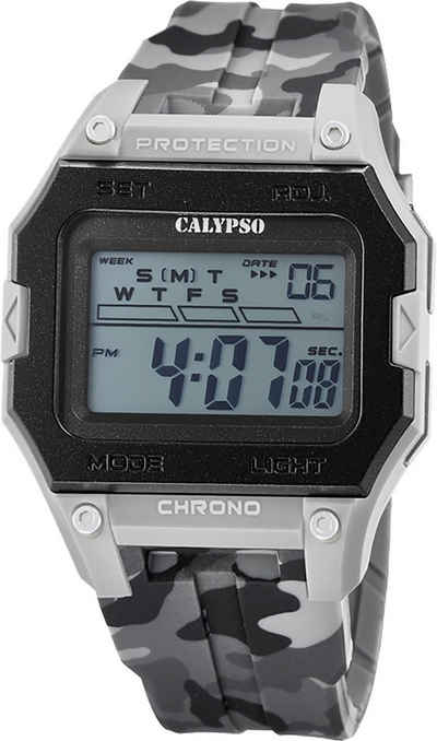 CALYPSO WATCHES Digitaluhr »UK5810/1 Calypso Herren Uhr Digital K5810/1«, (Digitaluhr), Herrenuhr eckig, groß (ca. 45mm), Kunststoffarmband, Outdoor-Style