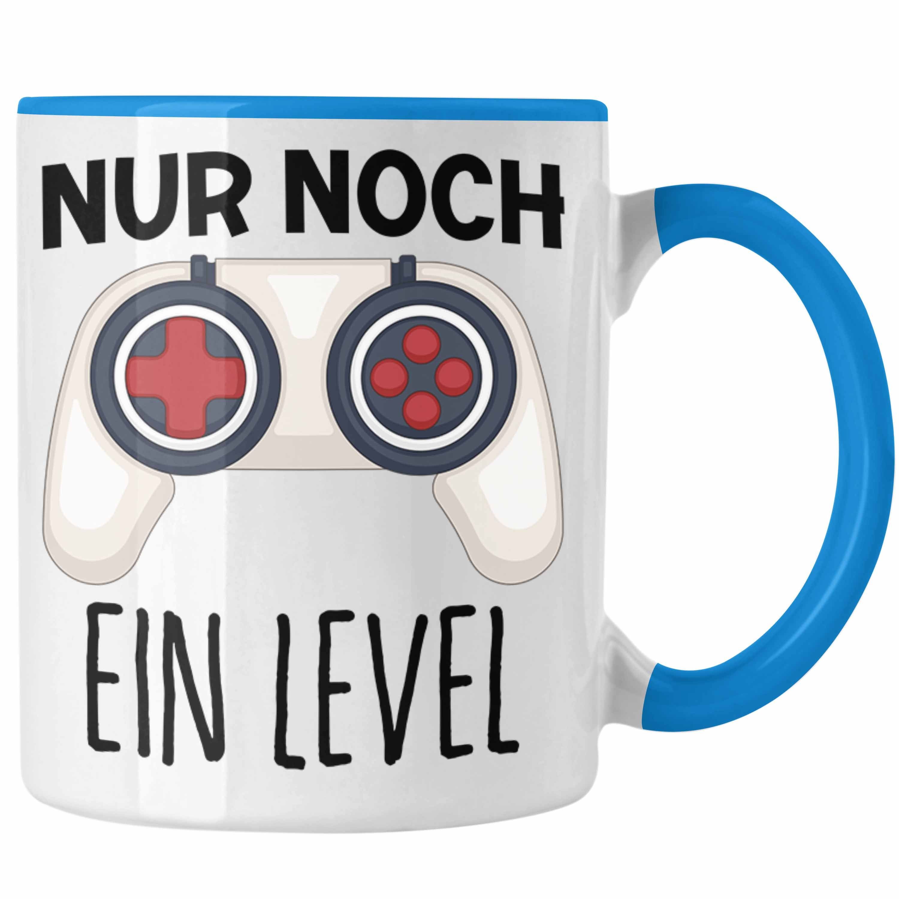 Trendation Tasse Trendation - Nur Noch Ein Level Tasse Geschenk für Gamer Zocker Spruch Blau