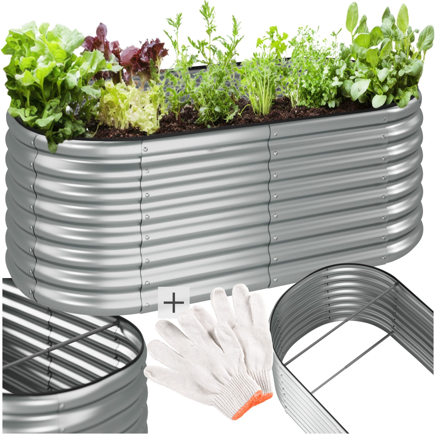 Hochbeet Pflanzenkasten Flormma, 603l, verzinkt, 160x80x60cm