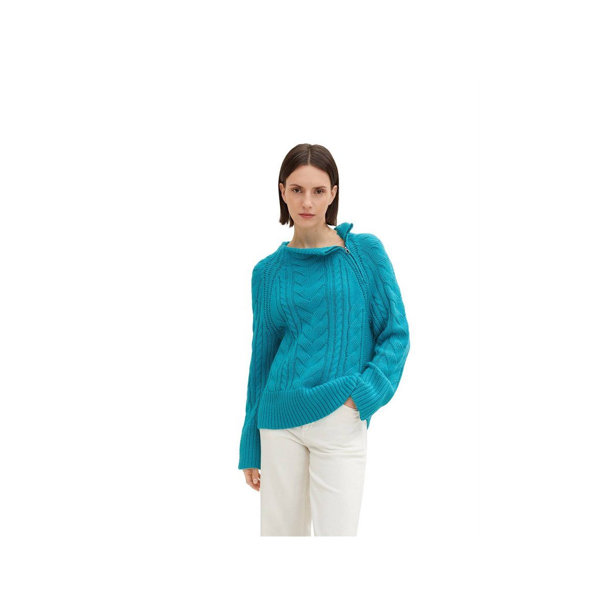 TOM TAILOR Strickjacke blau regular fit (1-tlg)