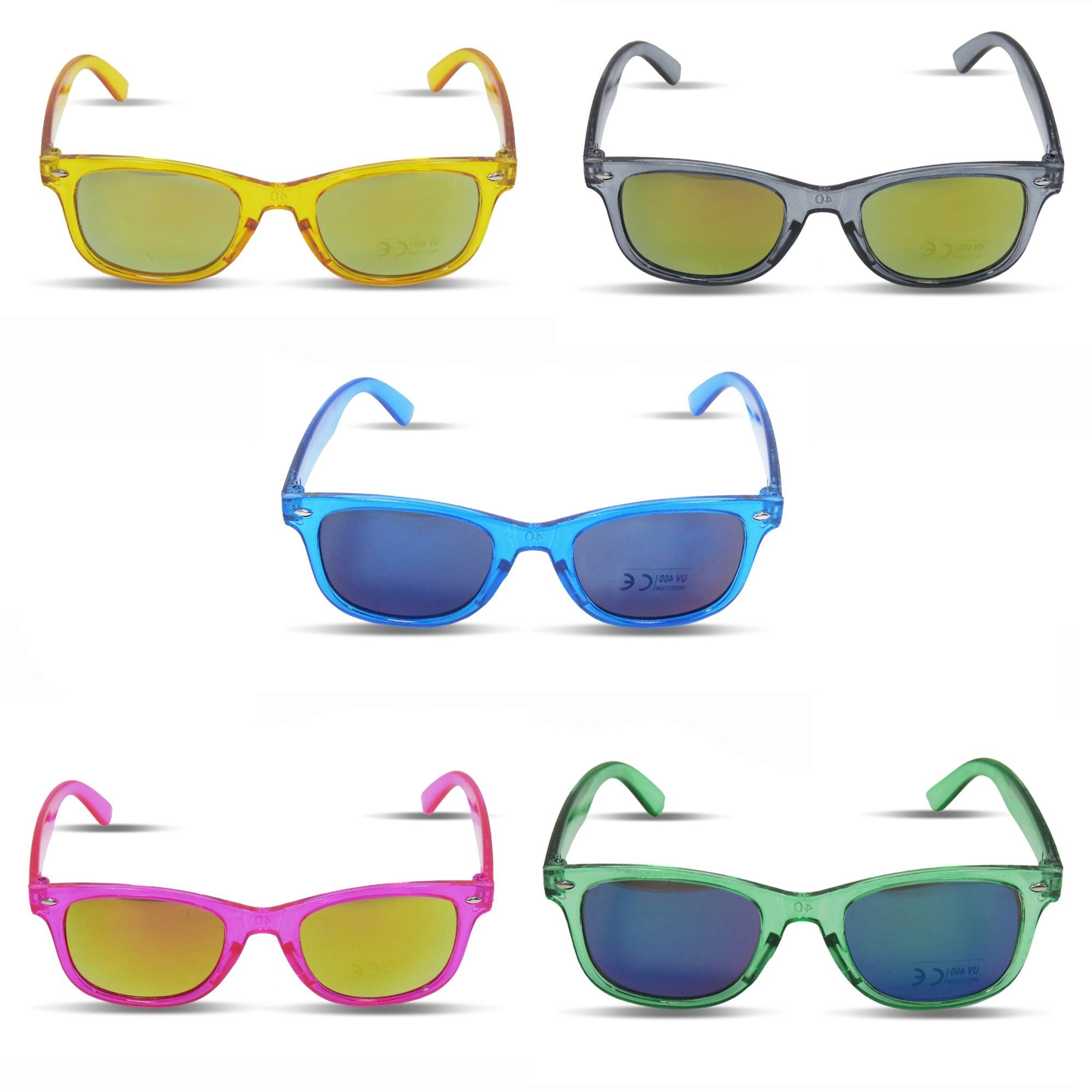 Style" Kinder Verspiegelt Brille Sonnenbrille Transparent Sonia Sonnenbrille blau Originelli Onesize "Kids