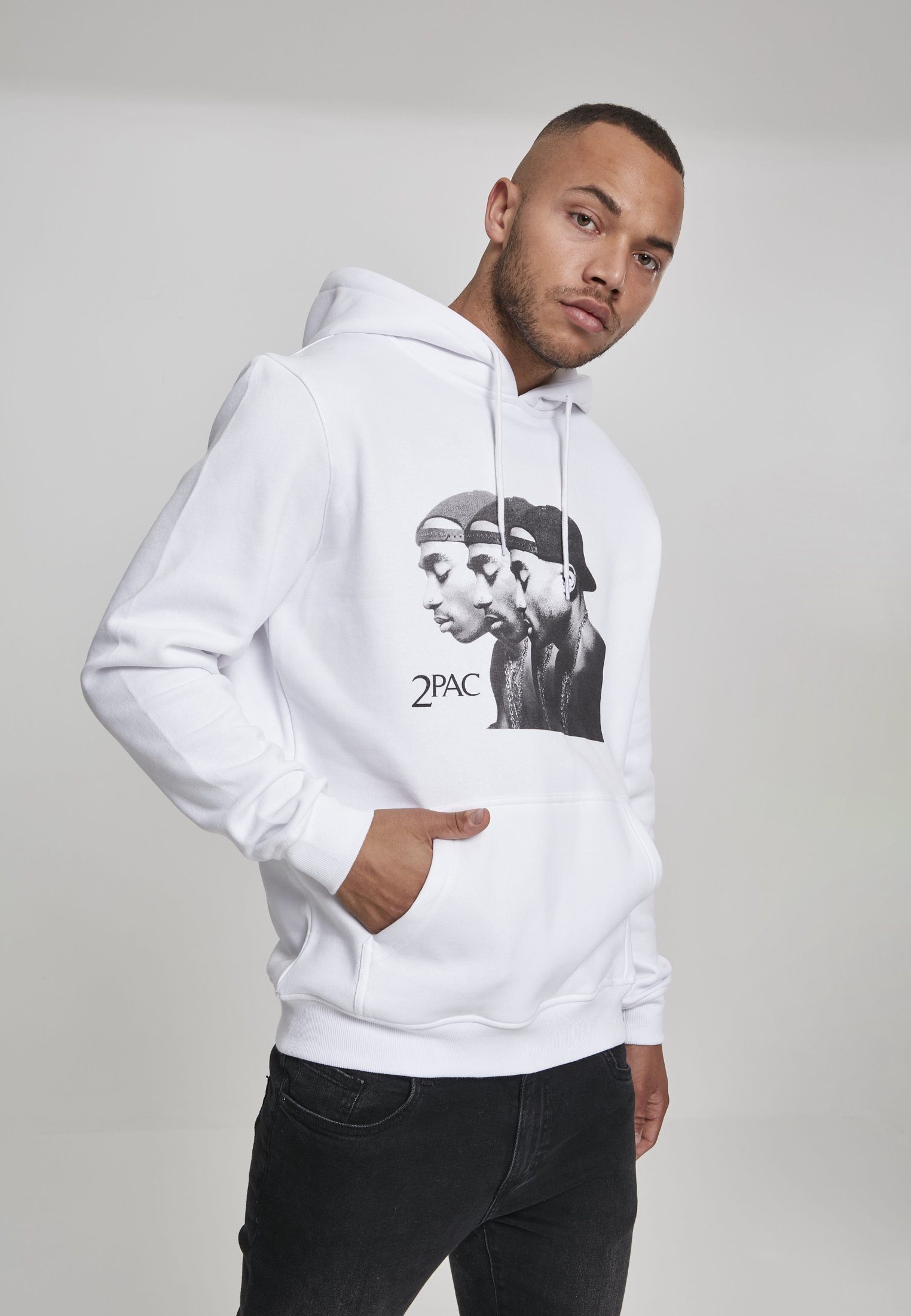 MisterTee Sweater Herren 2Pac Faces Hoody (1-tlg) MT769 white 2Pac Faces