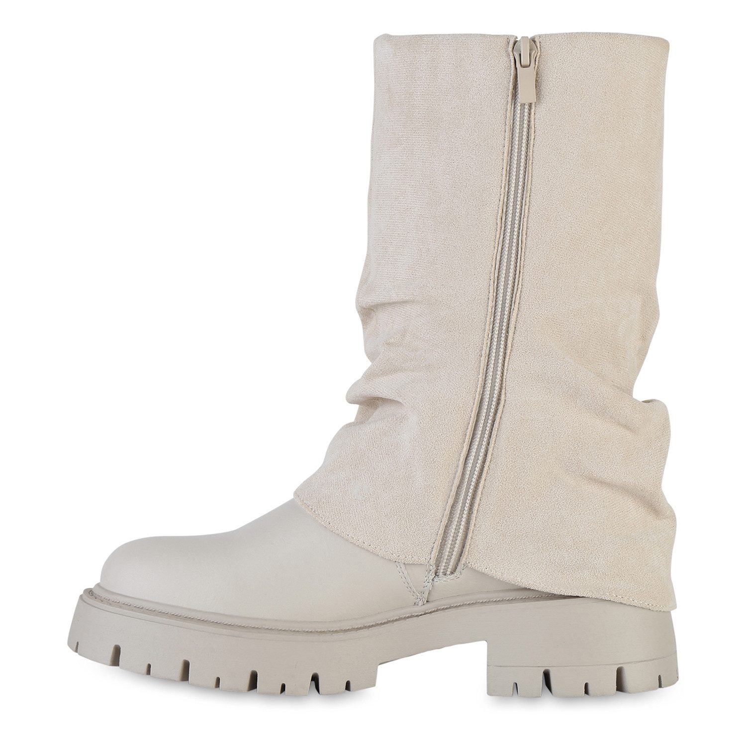 VAN HILL 841810 Stiefel Damen Bikerstiefel Stiefel Plateau Vorne Profil-Soh günstig online kaufen