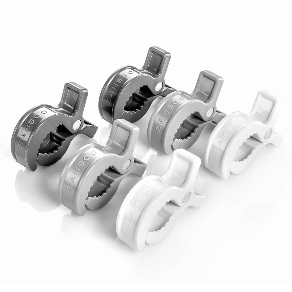 Zamboo Kinder-Buggy Grau Weiß, Kinderwagen Klammern Haken/Clips zur Befestigung an Buggy / Babyschale