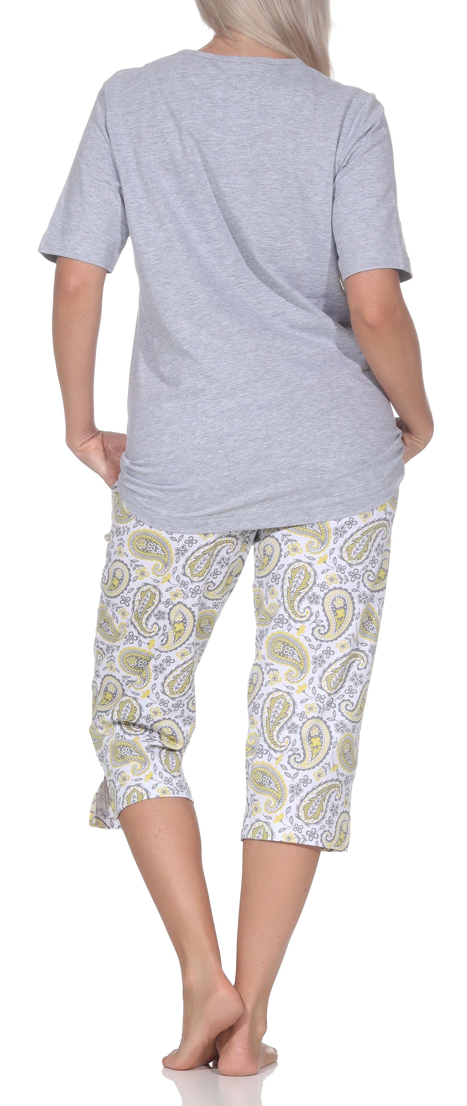 Normann Pyjama Normann Damen Capri-Pyjama kurzarm Paisley-Muster – auch in Übergröße – Bild 5 von 5