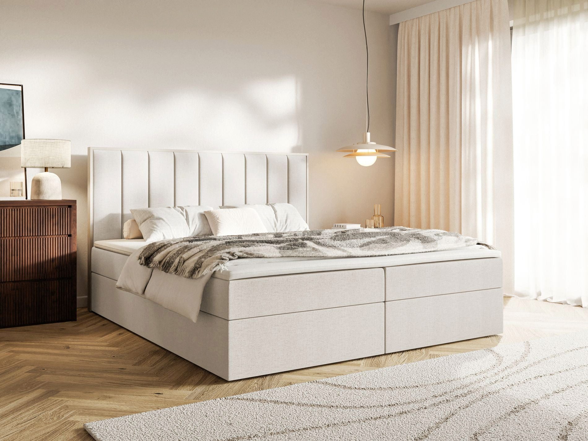 Selsey Boxbett TOGENTS, mit Bettkasten, Topper & Matratze, Chenille hydrophob