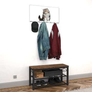 Primedeco Garderobenpaneel Magnetwand und Memoboard aus Glas Katze sitzend