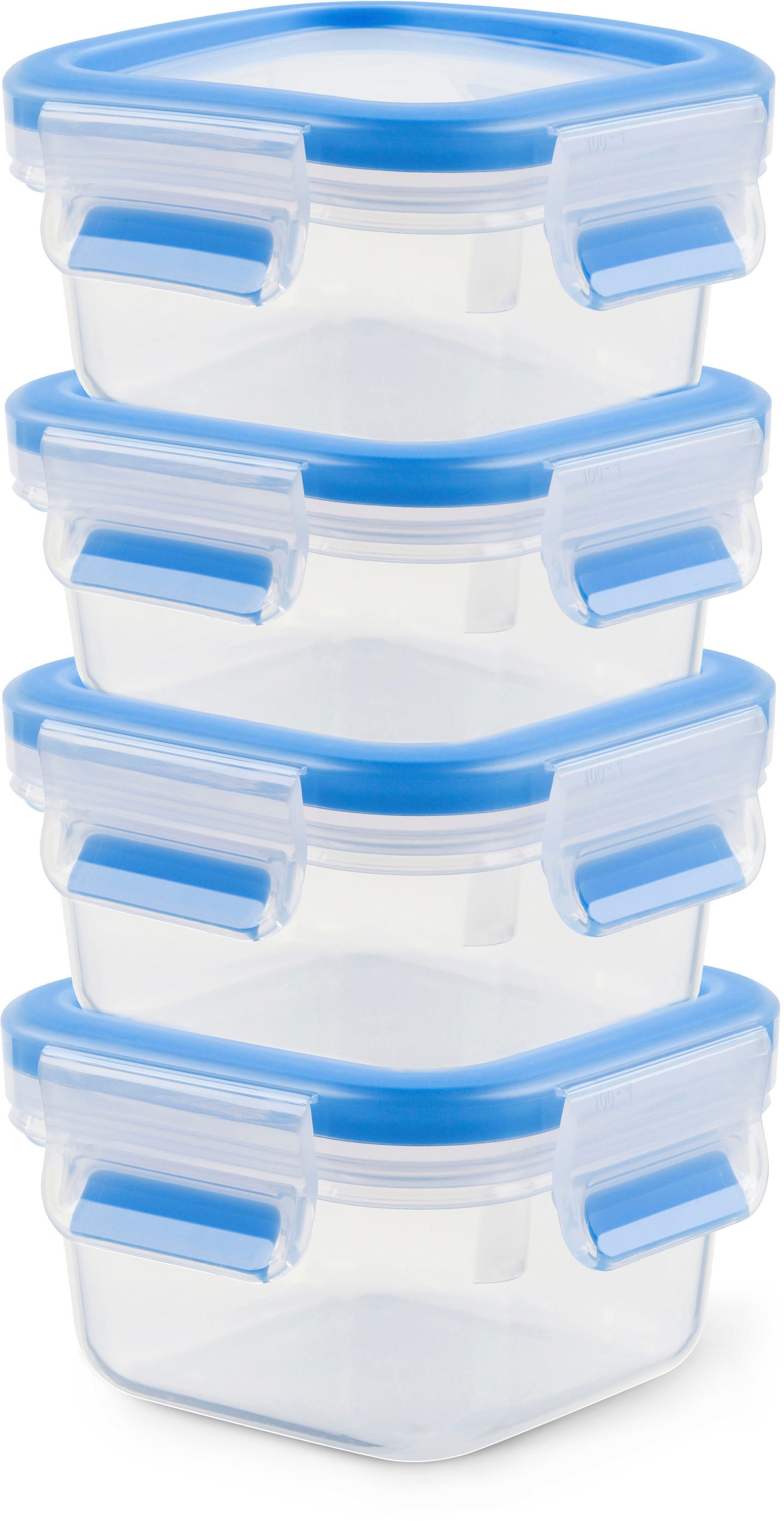 Emsa Frischhaltedose Clip & Close, Kunststoff, (Set, 8-tlg., 4 Frischhaltedose mit Deckel), dicht, hygienisch, spülmaschinengeeignet