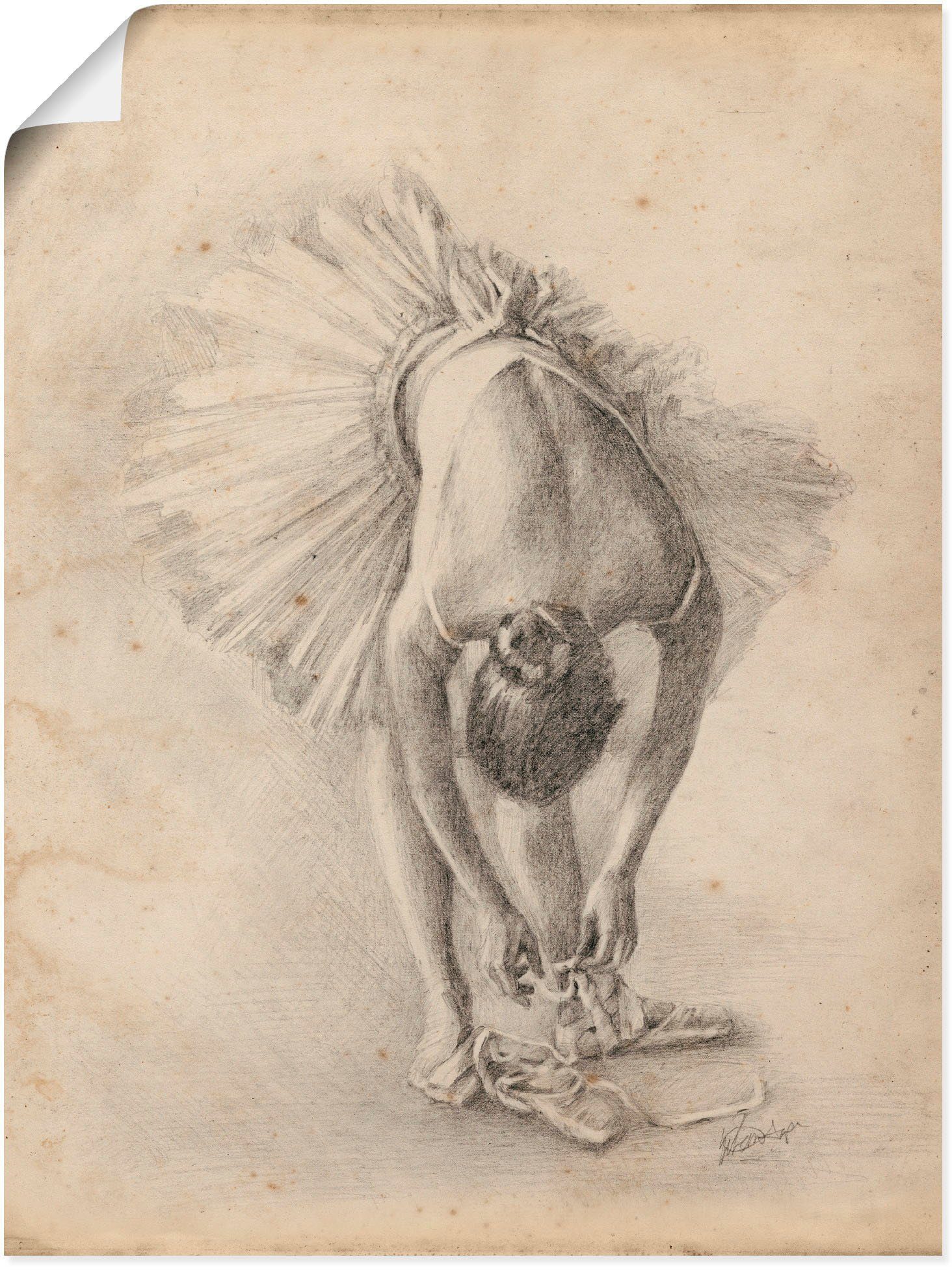 Artland Wandbild Übung versch. Wandaufkleber Ballerina Antike I, St), (1 Größen als Poster Alubild, Leinwandbild, in Sport oder