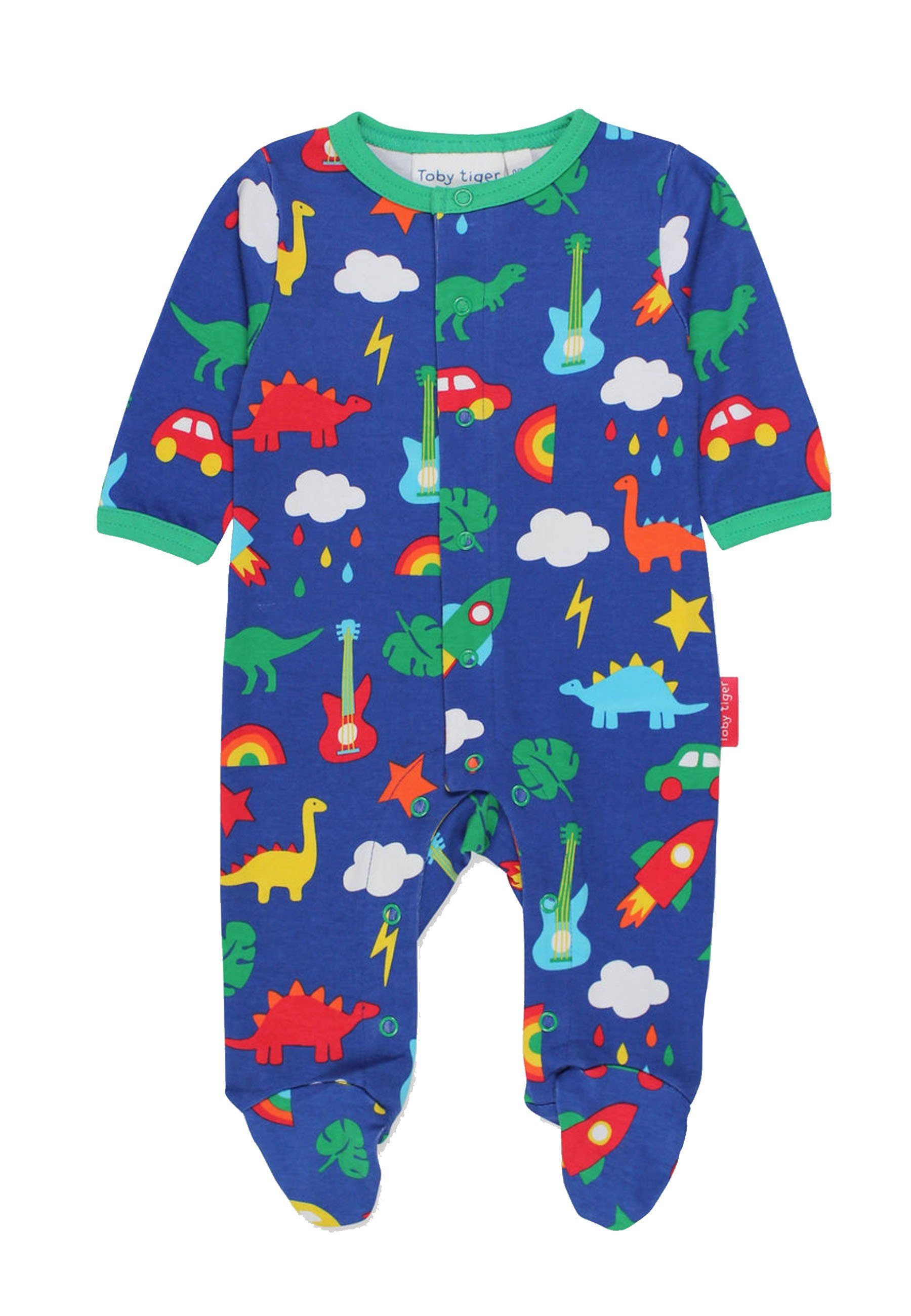 Toby Tiger Schlafanzug Schlafanzug mit Dino und Auto Print