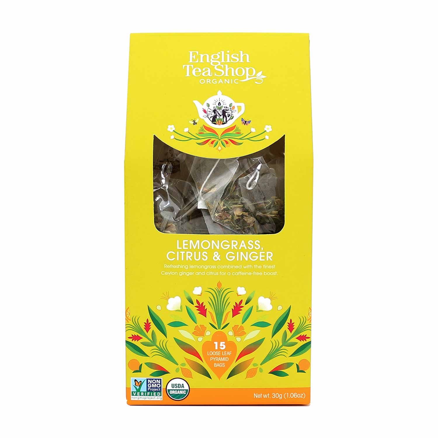 English Tea Shop Tee Lemongras Ingwer Zitrusfrüchte, BIO, 15 Pyramiden-Beutel in Papierbox