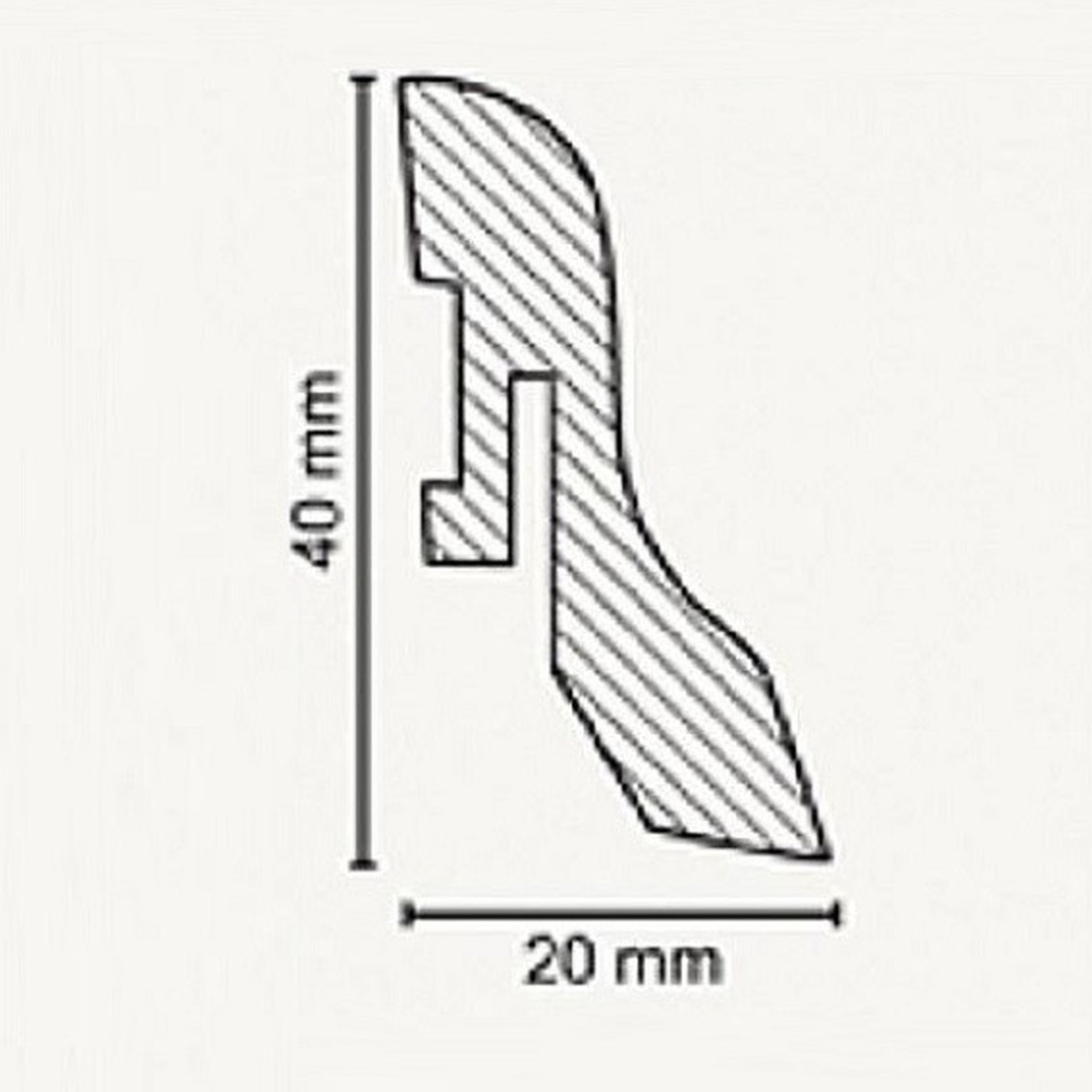 PROVISTON Sockelleisten-Innenecke 20 x 40 x 400 mm Innenwinkel MDF-Kern foliert Weiß by PROVISTON, 2-St.