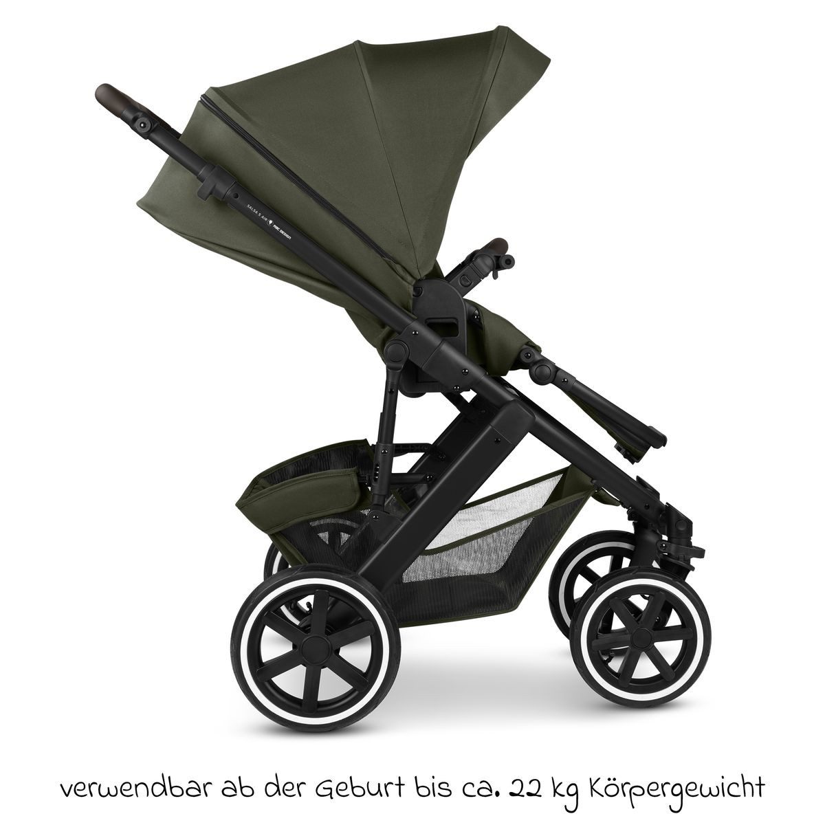 ABC Design Kombi-Kinderwagen Salsa 5 Air - Pure - Avocado, 2in1 Kinderwagen Buggy Set inkl. Babywanne & Sportsitz