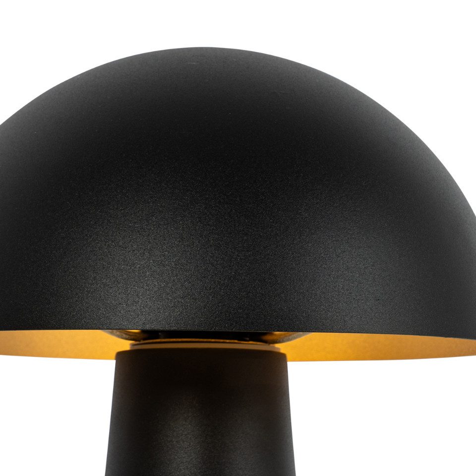 Qazqa Außen-Stehlampe Mushroom, ohne Leuchtmittel, Kaltweiß, QAZQA Außen Boden­leuchte, e27, Schwarz, Stahl, Modern