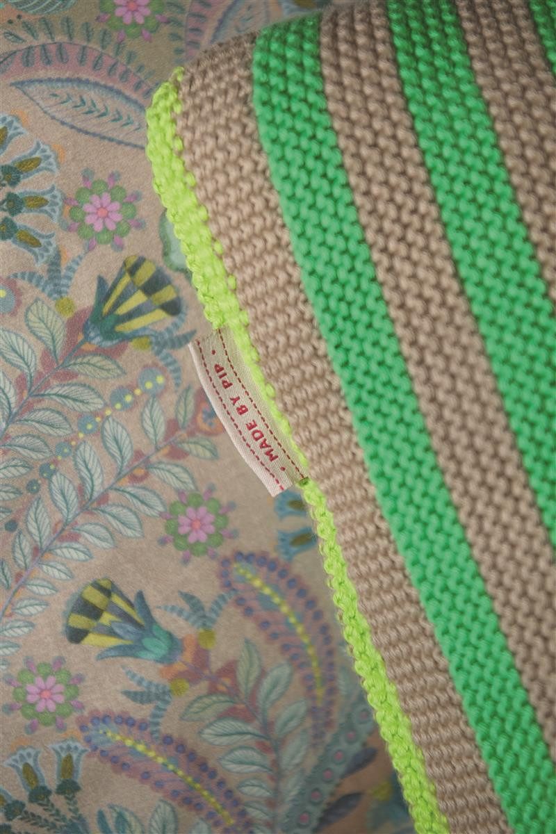 PiP Studio Tagesdecke Bonsoir Stripe Tagesdecke gestrickt Throw green 130x170cm (1Stück)