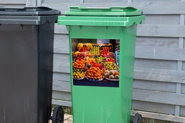 MuchoWow Wandsticker Obst - Stand - Markt - Frankreich (1 St), Mülleimer-aufkleber, Mülltonne, Sticker, Container, Abfalbehälter