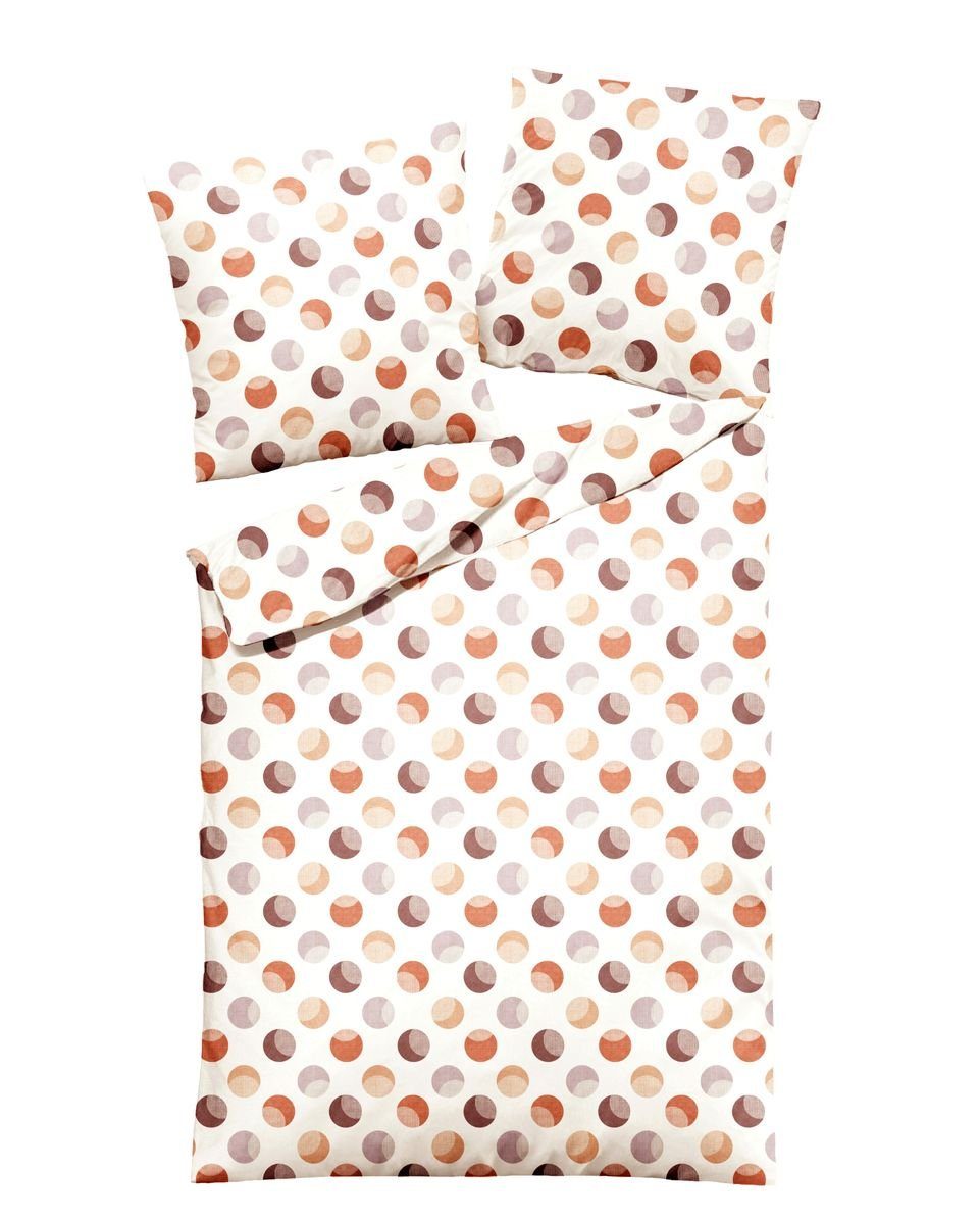 JACK Bettwäsche JACK by Dormisette 135x200cm Punkte Dot Offwhite, Microfaser, 2 teilig, Edelbiber, mit Reißverschluss
