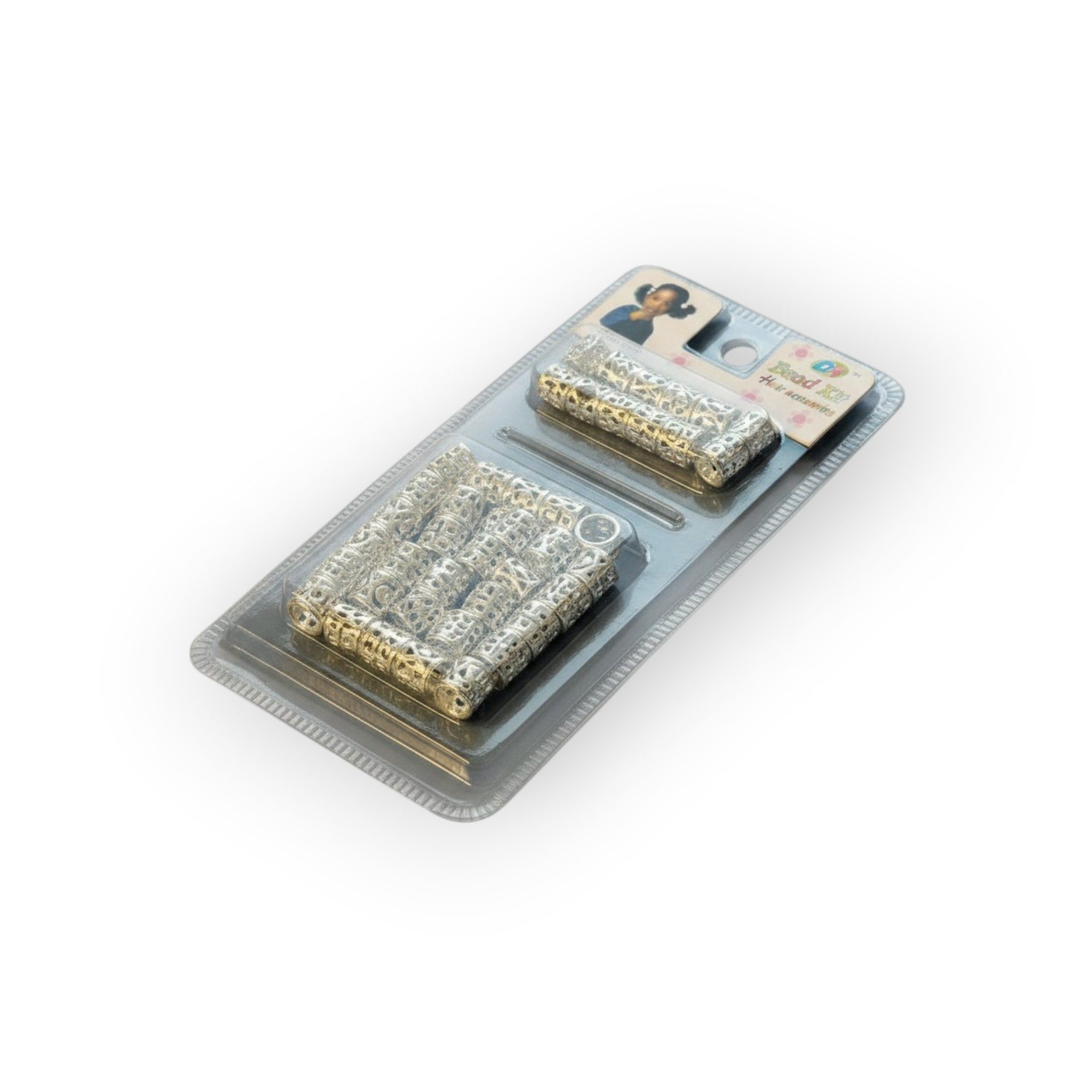 HC Haarspange Haarperlen Set aus Metall für Braids Dreadlocks