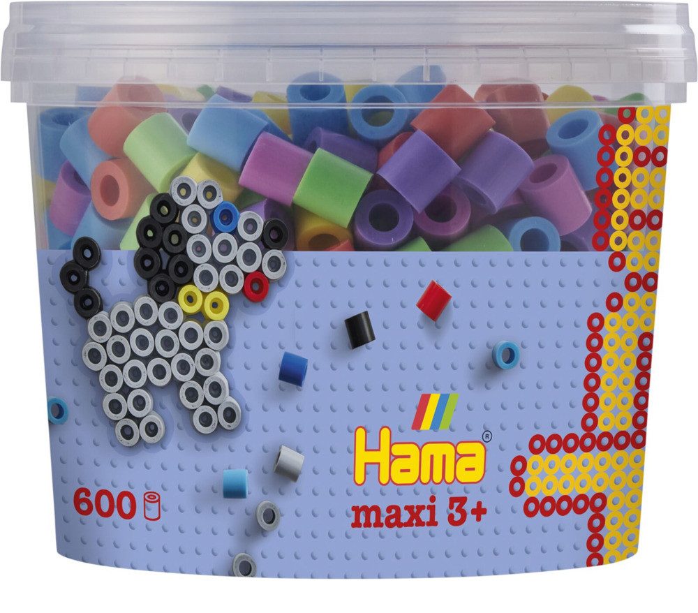 Dan Import Bügelperlen Hama Bügelperlen maxi pastell Mix 600 Stück Dose