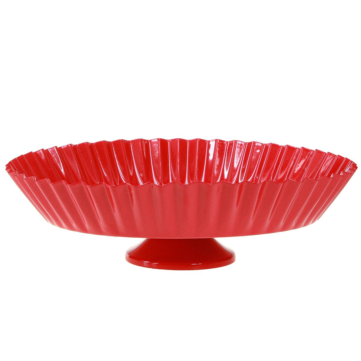 Florists Products Kunststoffteller Metallteller Retro Dekoteller Rot, Vintage Ø24cm, 2 Stück Set