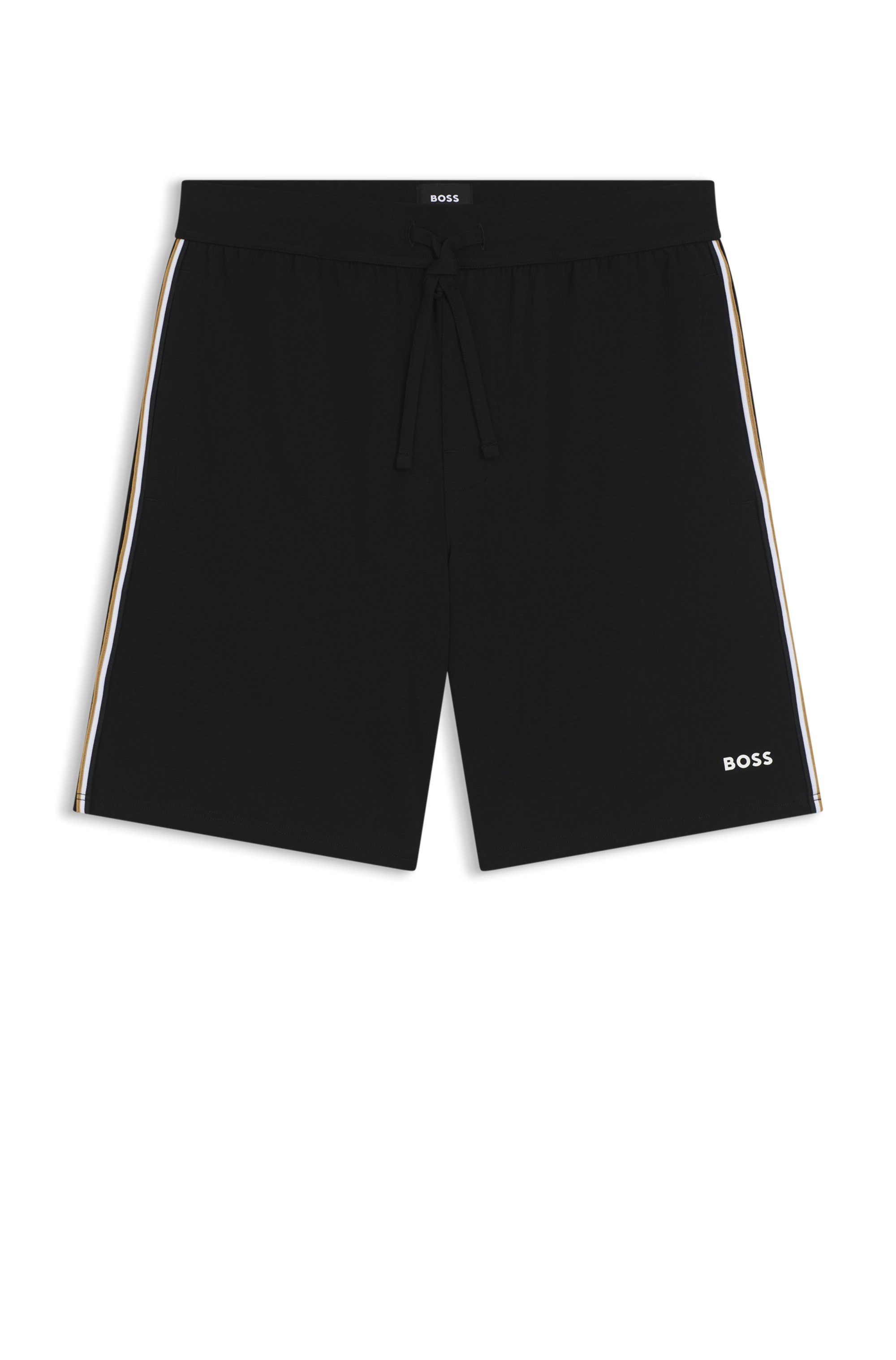 BOSS Schlafshorts Unique Stretch-cotton pyjama bottoms mit signature-stripe tape – Bild 4 von 5