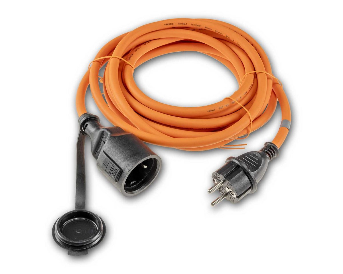ChiliTec Verlängerungskabel 5m, IP44, Orange H07RN-F 3G1,5 Verlängerungskabel