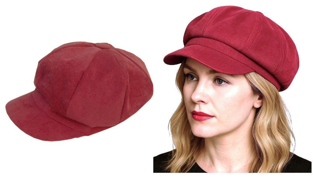 Ballonmütze 4 Jahreszeiten Feincord Baker Boy Newsboy Cap