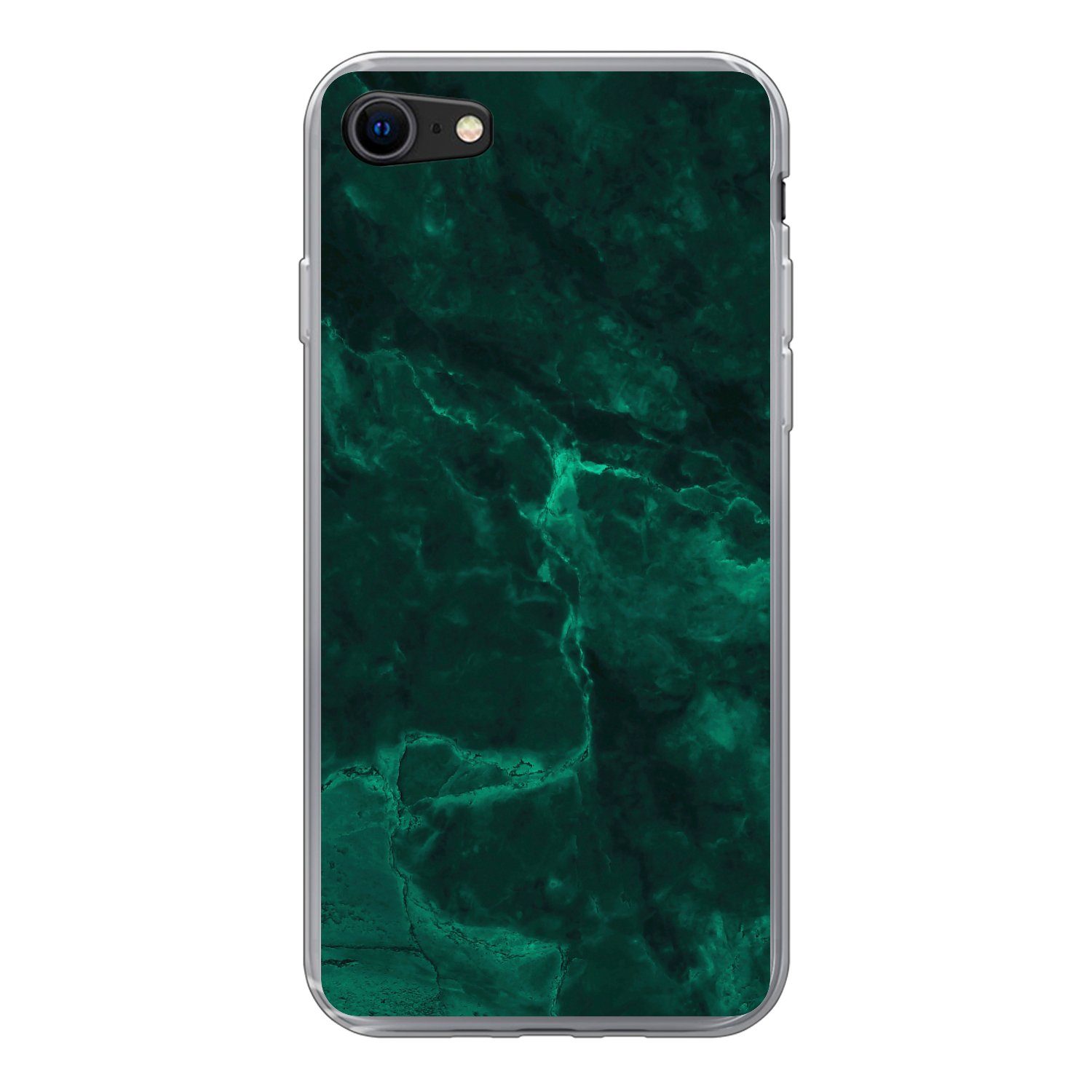 MuchoWow Handyhülle für Apple iPhone 7 Marmor - Limone - Grün - Strukturiert - Marmoroptik, Smartphone-Bumper, Print, Handy Schutzhülle Dünn