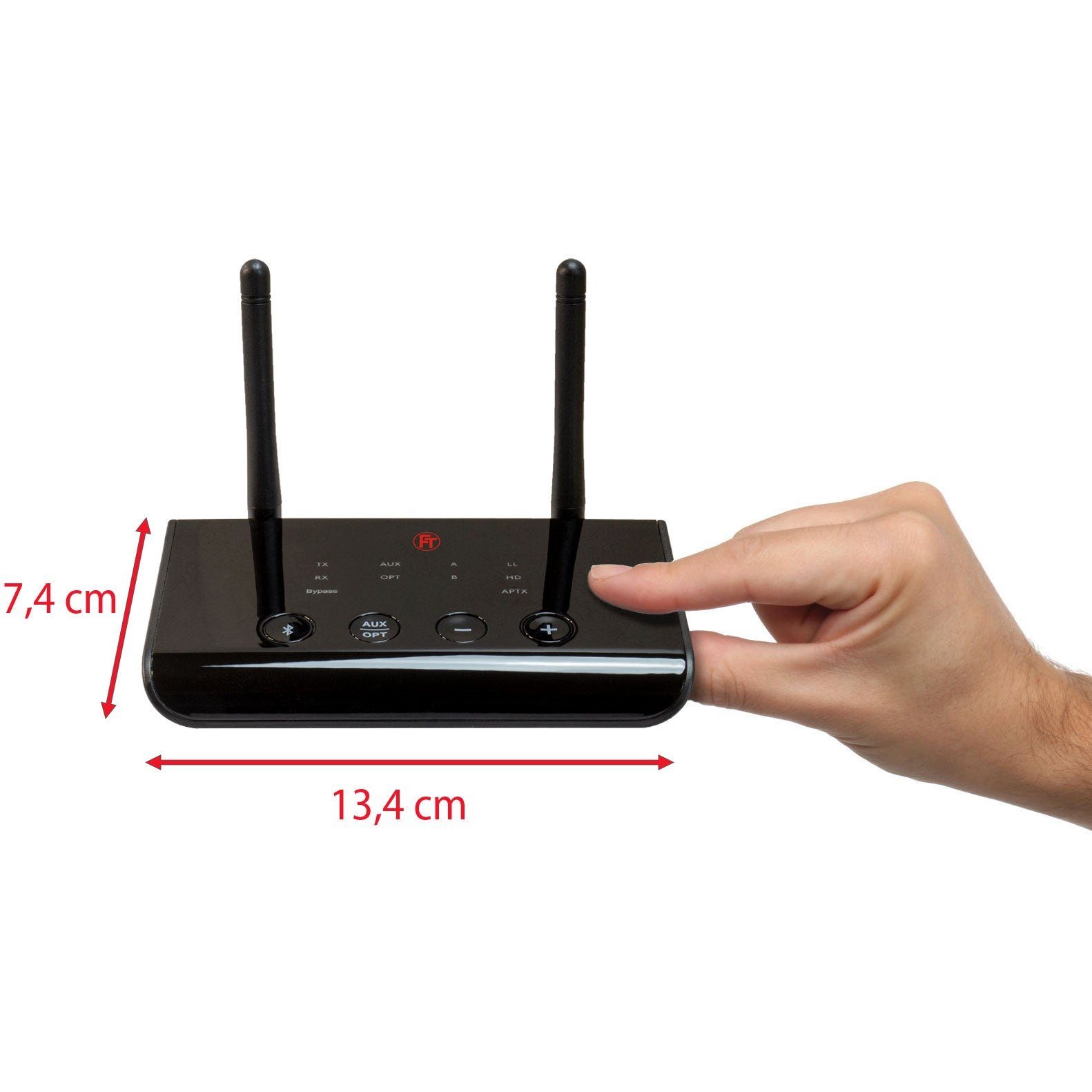 FeinTech ABT00102 Audio Sender & Empfänger Bluetooth Hi-Fi-Adapter, aptX Low Latency, Multipoint